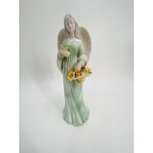 Antique Angel with Flowers and Butterfly Figure